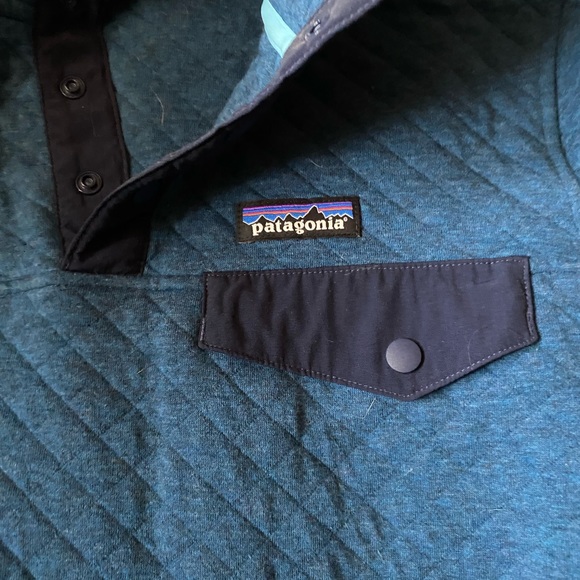 Blue quilted Patagonia pull over - Picture 2 of 2